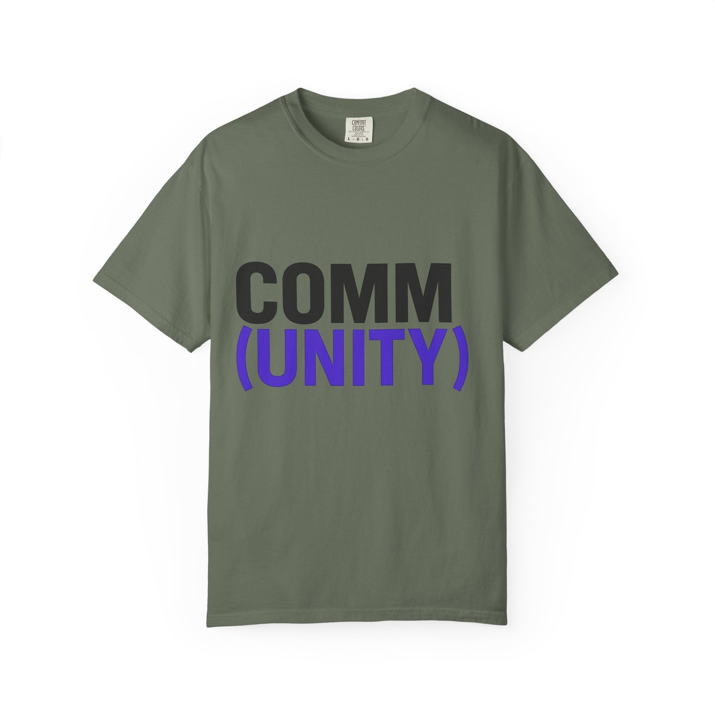 Unisex Garment-Dyed T-Shirt - 'COMM (UNITY)' Graphic Tee for Connection & Community