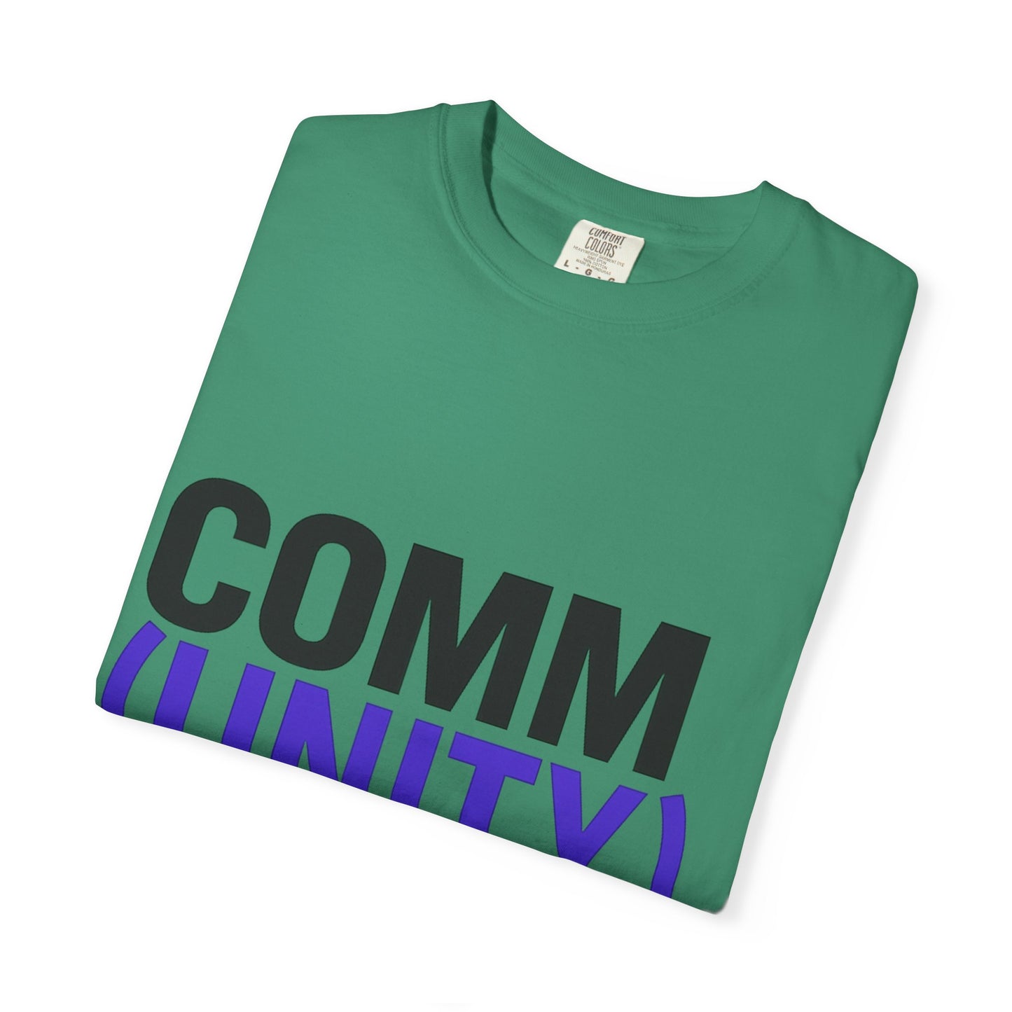 Unisex Garment-Dyed T-Shirt - 'COMM (UNITY)' Graphic Tee for Connection & Community