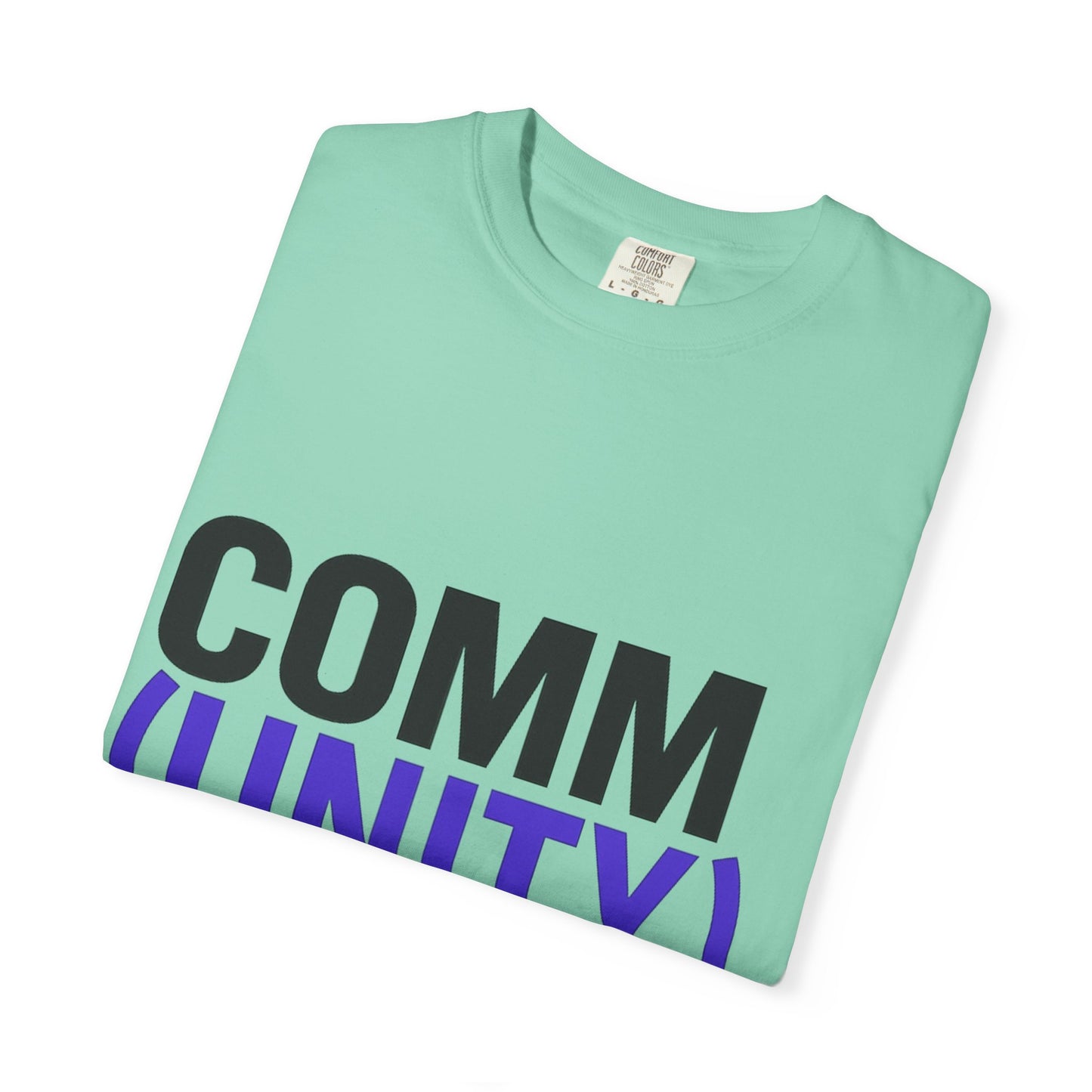 Unisex Garment-Dyed T-Shirt - 'COMM (UNITY)' Graphic Tee for Connection & Community