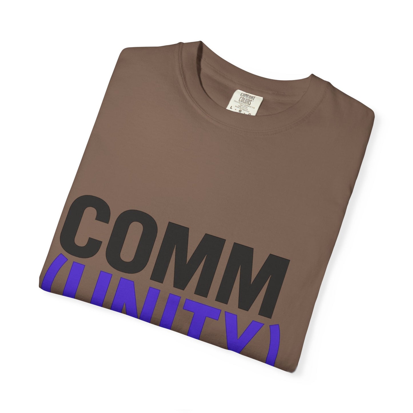 Unisex Garment-Dyed T-Shirt - 'COMM (UNITY)' Graphic Tee for Connection & Community