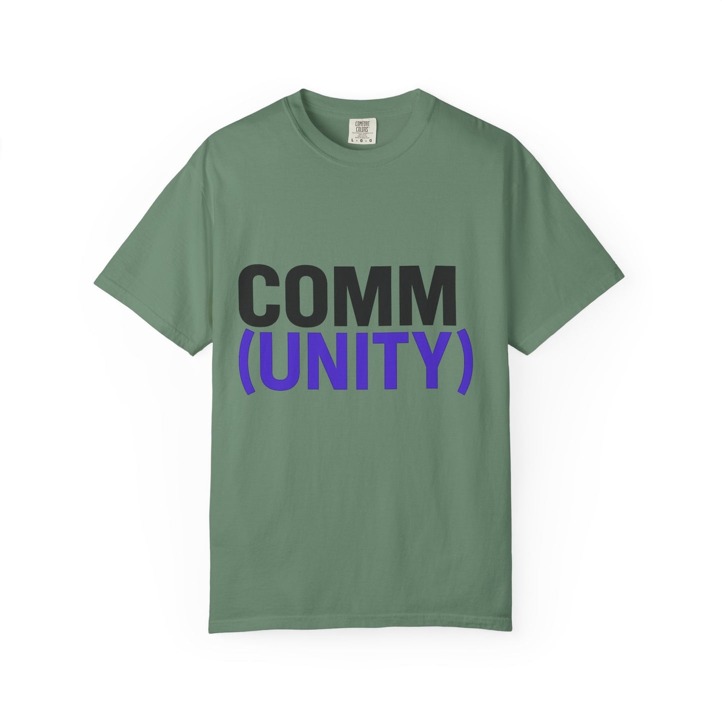 Unisex Garment-Dyed T-Shirt - 'COMM (UNITY)' Graphic Tee for Connection & Community