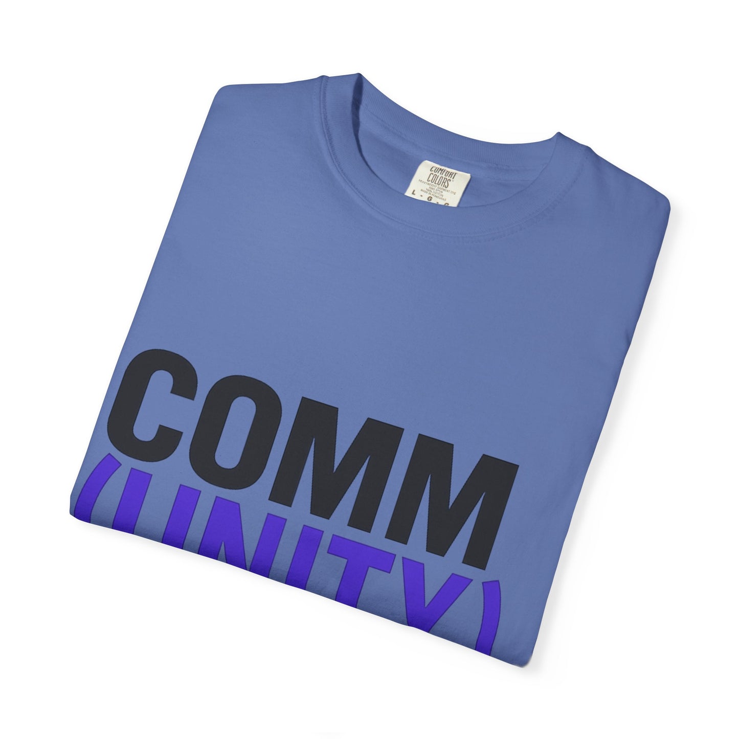 Unisex Garment-Dyed T-Shirt - 'COMM (UNITY)' Graphic Tee for Connection & Community