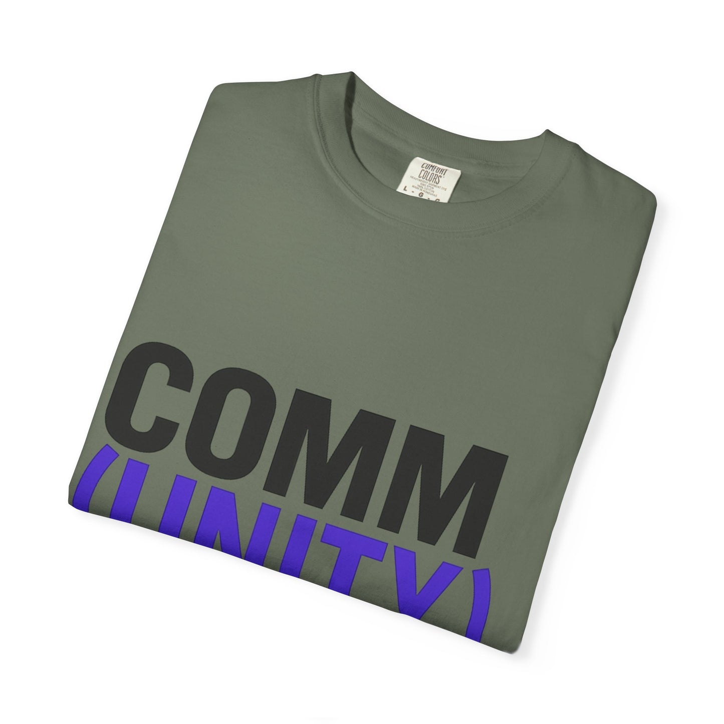 Unisex Garment-Dyed T-Shirt - 'COMM (UNITY)' Graphic Tee for Connection & Community