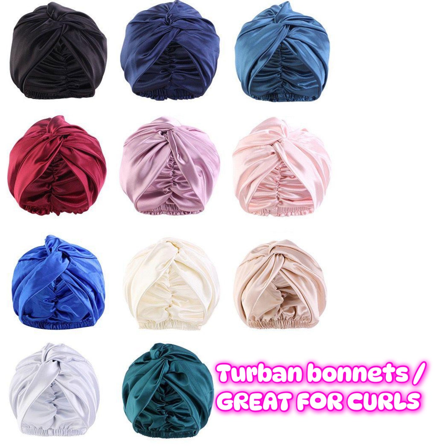 Satin Hair Bonnets - Adult