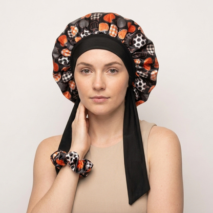 Black Polkadot Pumpkin Tie