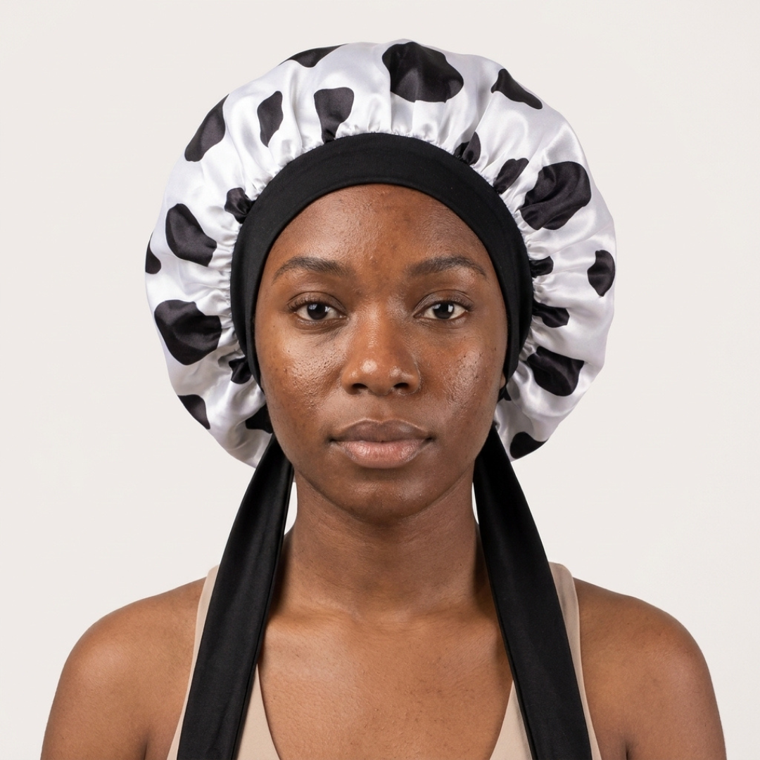 Cow Print (Tie Bonnet)
