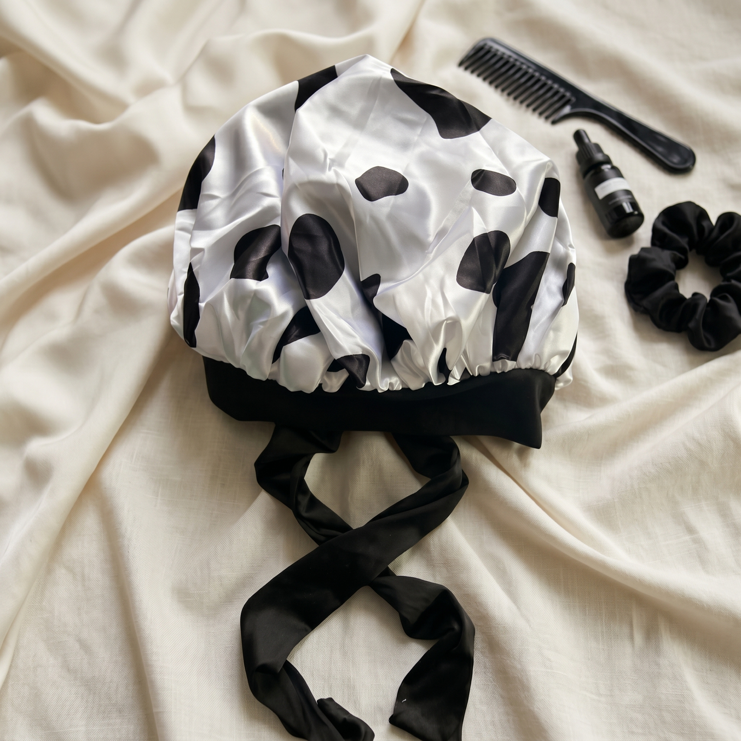 Cow Print (Tie Bonnet)