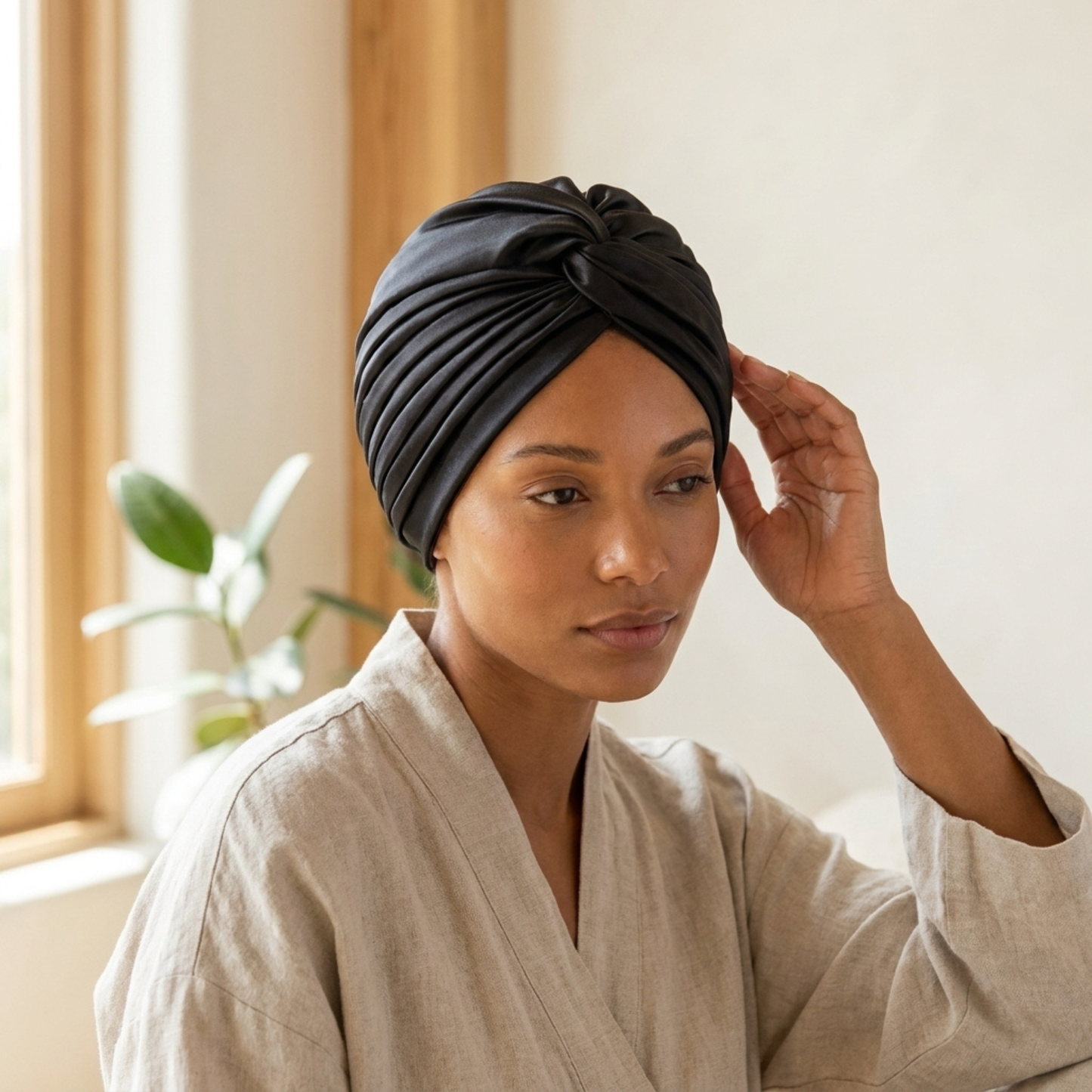 Black Turban (Satin)
