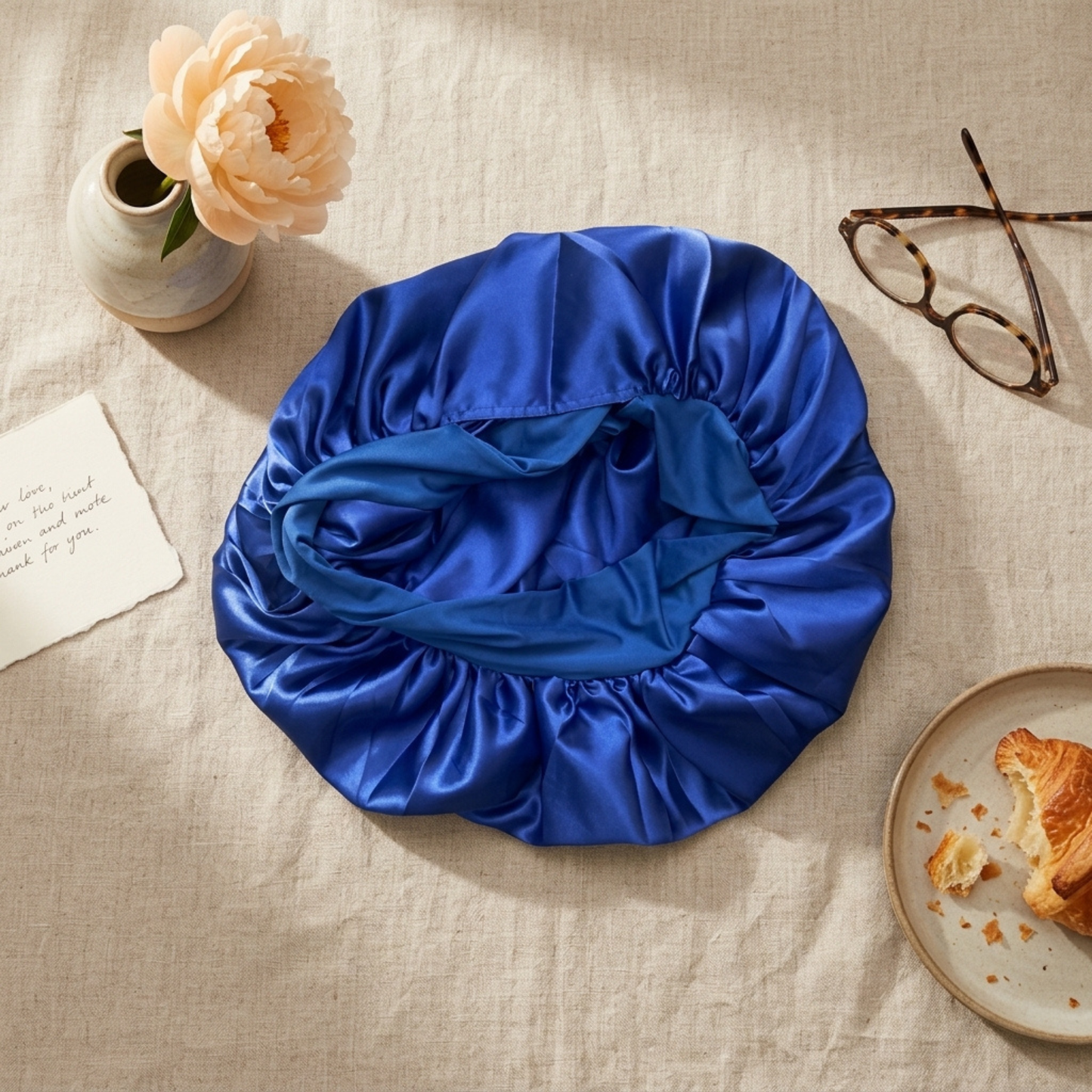 Blue Tie (Adult Bonnet)